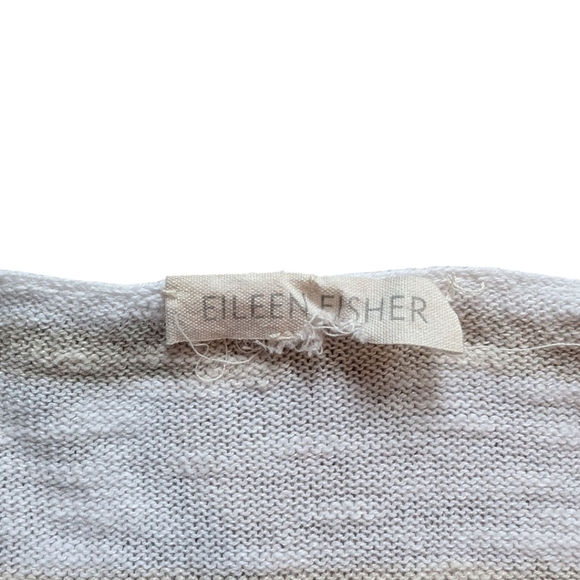Eileen Fisher Organic Linen Blend Striped Sweater Women's M Fisherman Mature - Picture 11 of 14